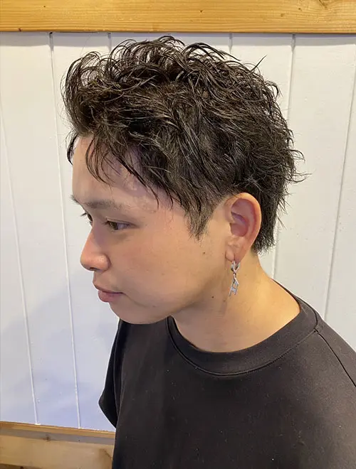 カット+スパイキーパーマ